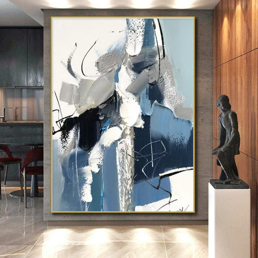 Monumental Modern Abstract Canvas for Nursery Soothing and Contemporary Design