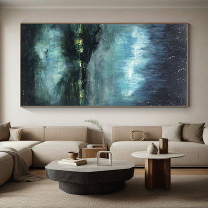 Oversized Custom Abstract Painting for Mudroom Pet Washing Station Wall