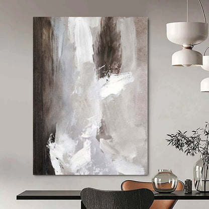 Large-Scale Hand-Painted Contemporary Abstract Mural for Living Room Dining Nooks