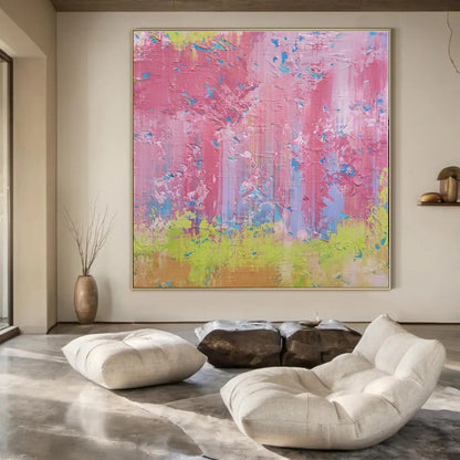 Oversized Custom Hand-Painted Abstract Art for Office & Hotel Outdoor Gardens