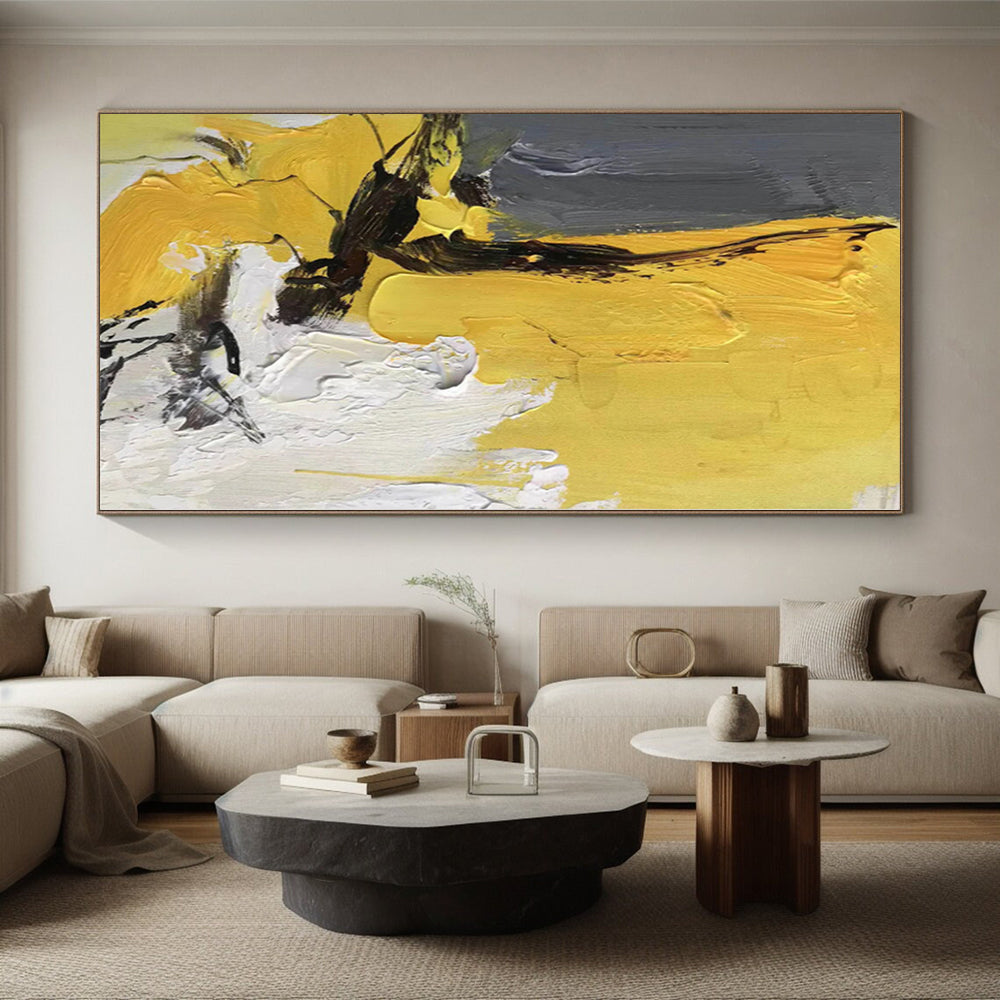 Grand Hand-Painted Abstract Canvas for Attic Storage and Display Areas