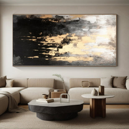 Grand Hand-Painted Abstract Painting for Hallway Picture Ledge Walls