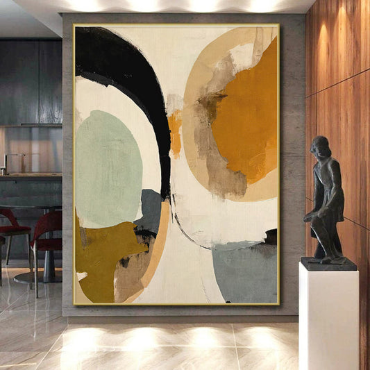 Monumental Modern Abstract Canvas for Contemporary Nursery Changing Table Wall