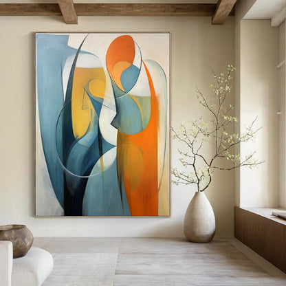 Large Abstract Canvas for Dining Room Buffets - Commissioned Oil on Canvas