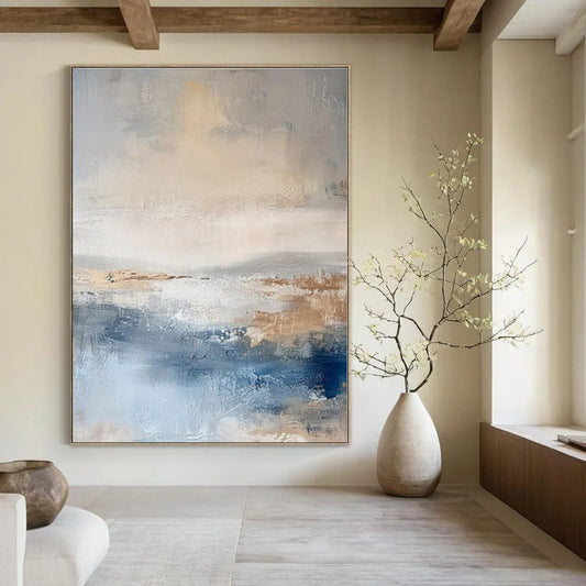 Oversized Custom Hand-Painted Abstract Art for Dining Room and Hallway