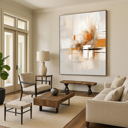 Extra-Huge Contemporary Abstract Painting for Hallway Visual Flow Enhancement