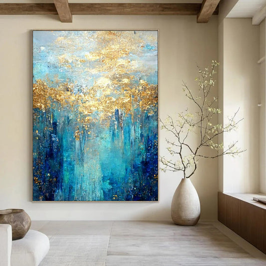 Gigantic Hand-Painted Modern Abstract Art for Villa Oceanfront Lounges