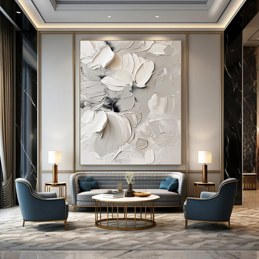 Extra-Huge Hand-Painted Modern Abstract Artwork for Office Virtual Meeting Rooms