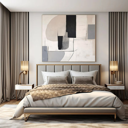 Large-Scale Hand-Painted Abstract Canvas for Living Room and Bar