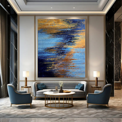 Large Hand-Painted Contemporary Abstract Wall Art for Bedroom Bunk Bed Areas