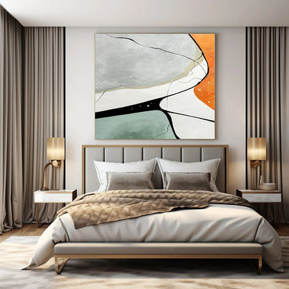 Extra-Huge Hand-Painted Modern Abstract Canvas for Bedroom Dormer Windows