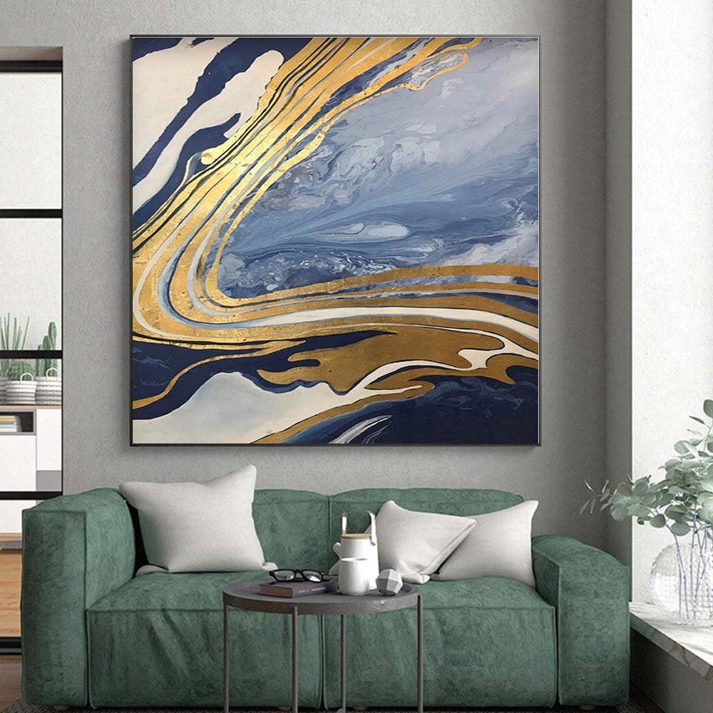 Huge Abstract Art Deco Hand-Painted Wall Art for Home Theater Immersion Wall