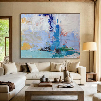 Oversized Abstract Wall Art for Sauna Steam Rooms - Commissioned Acrylic on Linen