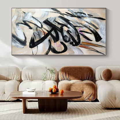 Oversized Custom Hand-Painted Abstract Canvas for Office Legal Departments