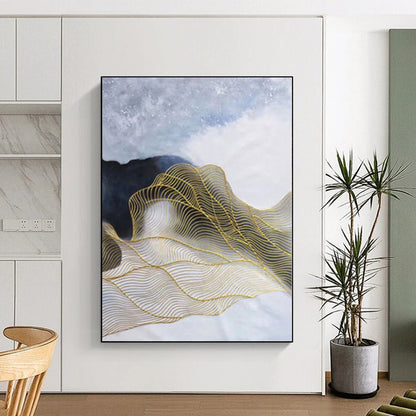 Large-Scale Custom Abstract Art for Guest Room Feature Wall