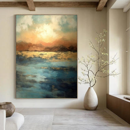 Huge Hand-Painted Contemporary Abstract Painting for High-End Bar Cocktail Lounges