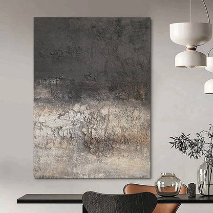 Large-Scale Hand-Painted Contemporary Abstract Canvas for Artisan Coffee Shop Interiors