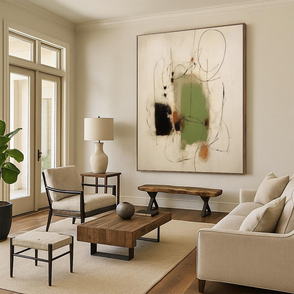 Super-Sized Custom Hand-Painted Abstract Canvas for Kids’ Playroom Imagination Wall