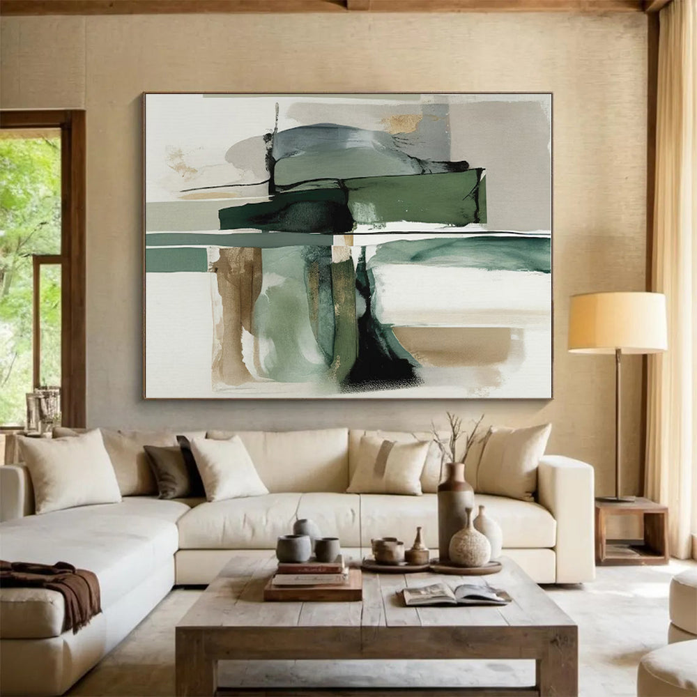 Oversized Modern Abstract Canvas for Hallway Visual Flow in Contemporary Homes