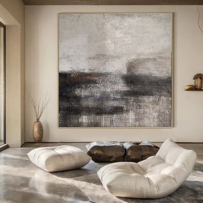 Large Hand-Painted Modern Abstract Mural for Corporate Headquarters Conference Room Negotiation Zones