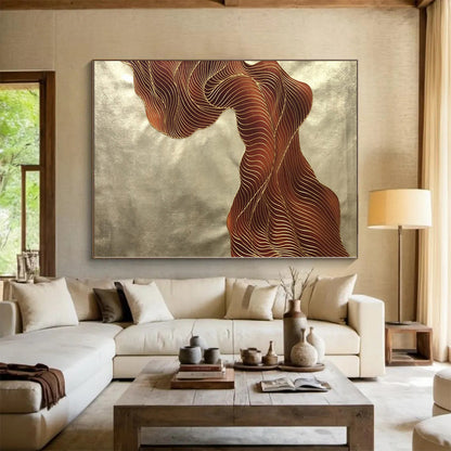 Immense Hand-Painted Abstract Art for Home Gym Mirror Wall Opposites