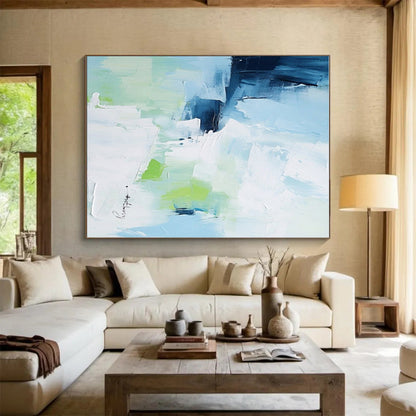 Huge Modern Abstract Painting for Reading Nook Cozy and Contemporary Vibe