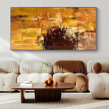 Custom Oversized Abstract Canvas for Sunroom Skylight Areas - Hand-Painted Acrylic