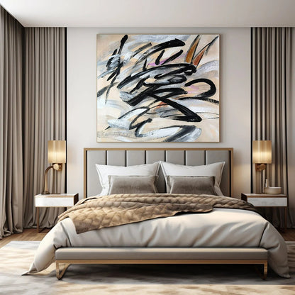 Oversized Custom Hand-Painted Abstract Canvas for Office Legal Departments