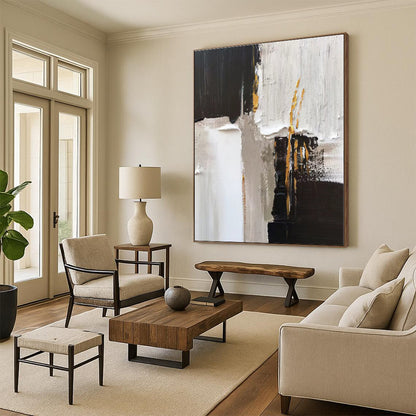 Oversized Made-to-Order Hand-Painted Abstract Painting for Basement Recreation Wall