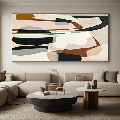 Vast Hand-Painted Abstract Art for Sunroom Natural Light Interaction LargeART0670