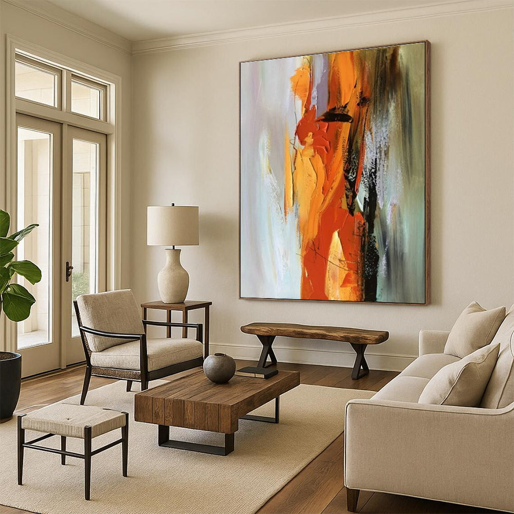 Massive Custom Hand-Painted Abstract Art for Walk-in Closet Mirror Wall LargeART0615