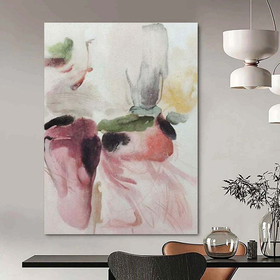 Huge Hand-Painted Contemporary Abstract Painting for Family Home Sunrooms