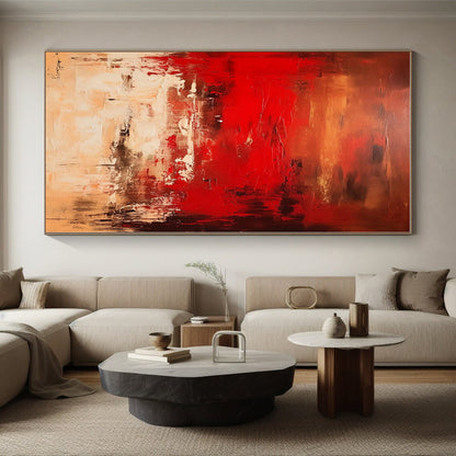Custom Large-Scale Hand-Painted Abstract Canvas for Family Room Focal Wall