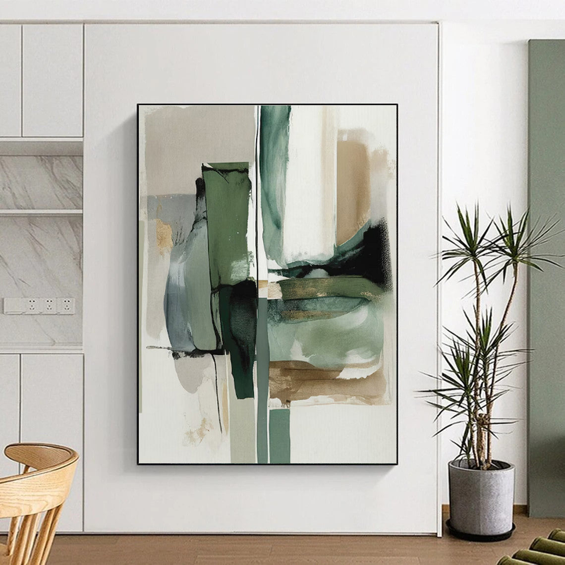 Oversized Modern Abstract Canvas for Hallway Visual Flow in Contemporary Homes