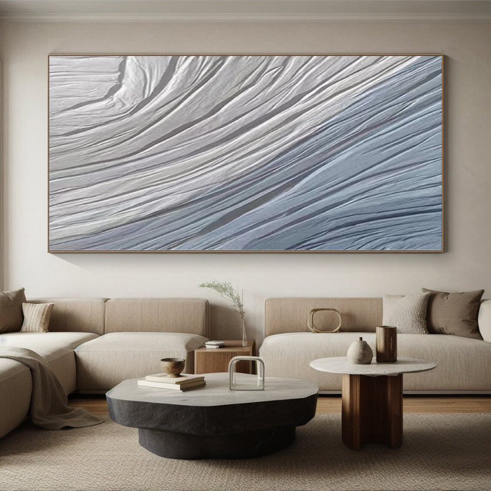 Oversized Custom Abstract Art for Mudroom Entry Feature Wall
