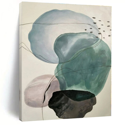 Hand-Painted Custom Abstract Mural for Office Administrative Areas