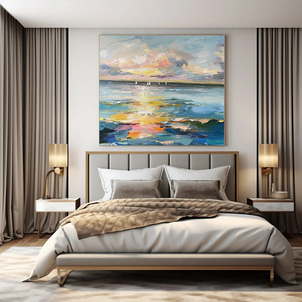 Hand-Painted Personalized Abstract Mural for Bedroom & Office