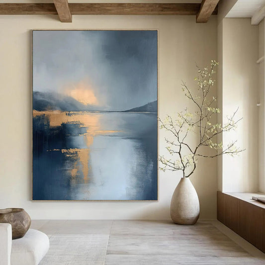 Giant Hand-Painted Modern Abstract Artwork for Fitness Studio Spin Class Rooms