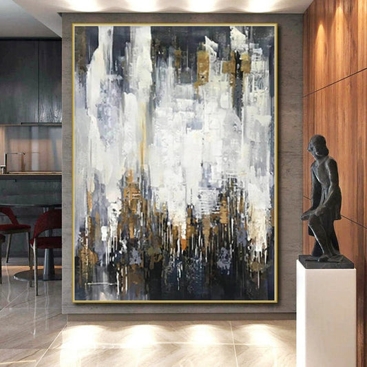 Immense Hand-Painted Abstract Wall Art for Home Craft Room Storage and Display Walls