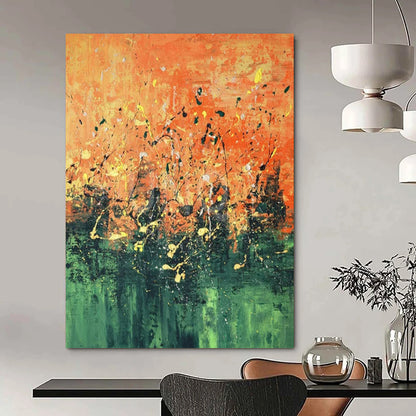 Large-Scale Contemporary Abstract Canvas for Community Center Multipurpose Rooms