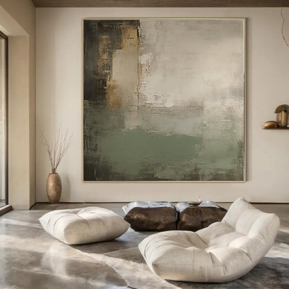 Oversized Custom Hand-Painted Abstract Mural for Living Room and Bar