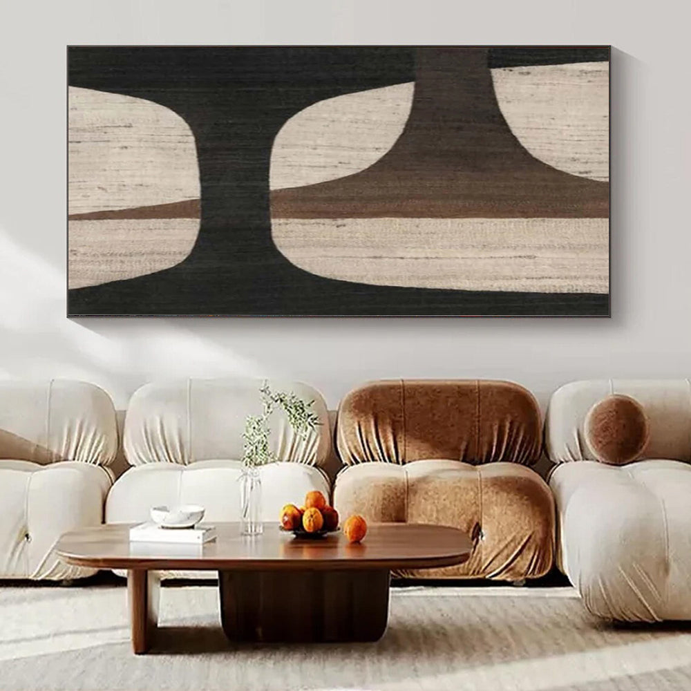Immense Abstract Canvas for Living Room Bay Windows - Hand-Painted Resin