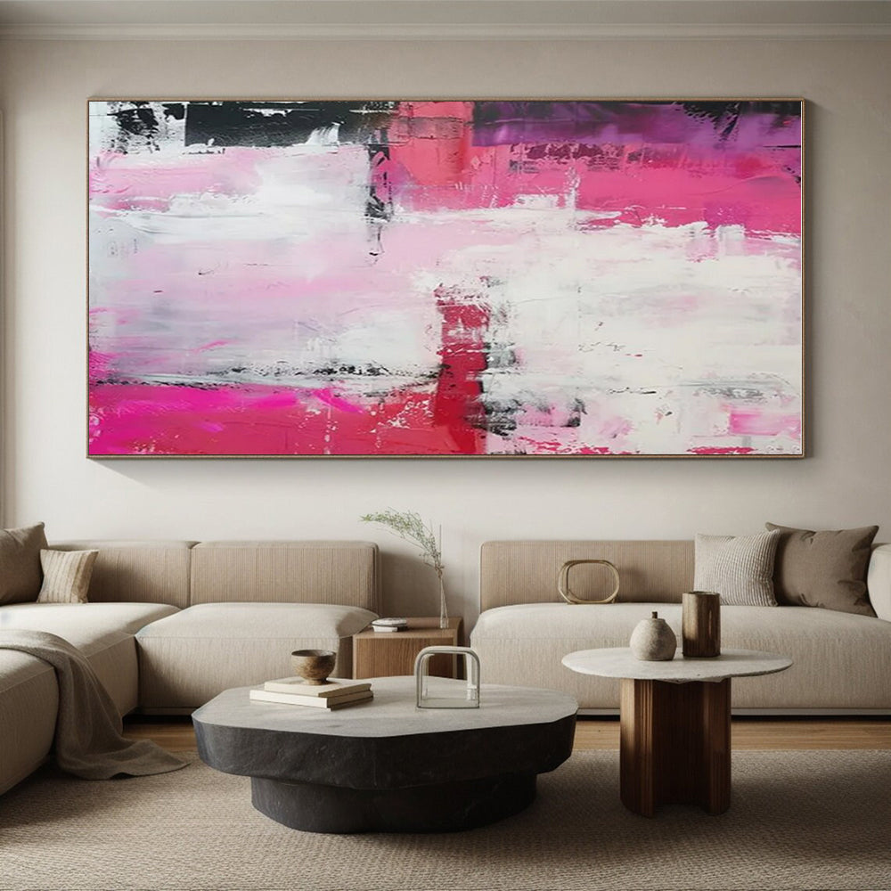 Large-Scale Modern Abstract Wall Art for Family Room Gathering Centerpiece