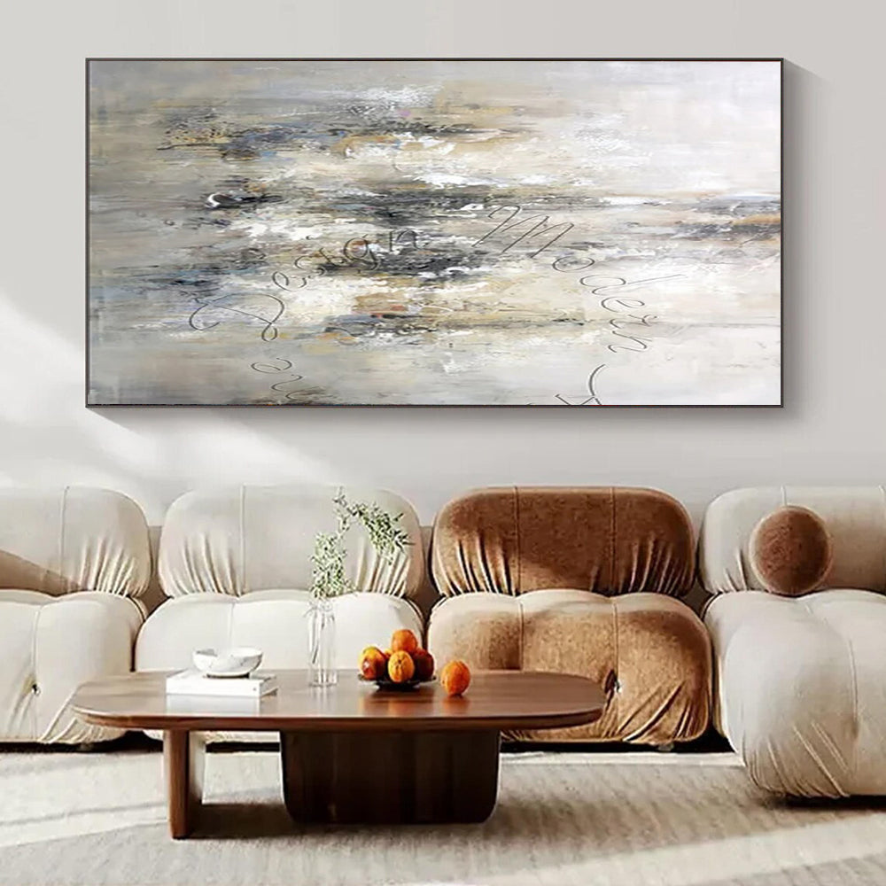 Hand-Painted Extra-Large Contemporary Abstract Painting for Luxury Hotel Ballrooms