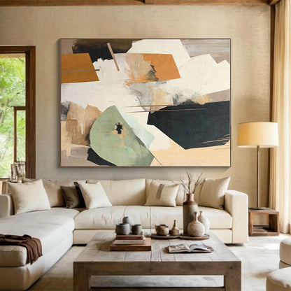 Large Contemporary Custom Abstract Wall Art for Modern Guest Room Wardrobe Wall