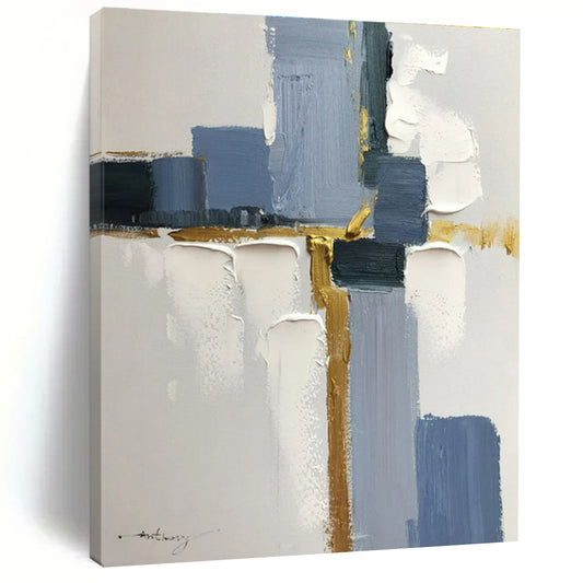 Huge Modern Abstract Painting for Attic Living Space Characterful Design