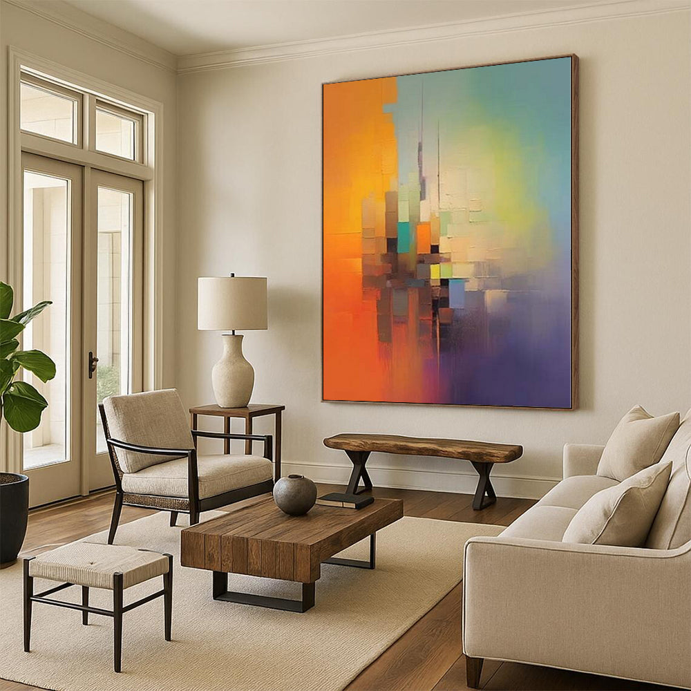 Oversized Abstract Wall Art for Goat Barn Milk Rooms - Made to Order Acrylic on Linen