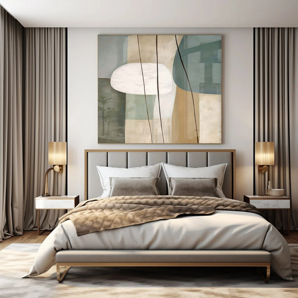 Extra-Vast Hand-Painted Modern Abstract Artwork for Family Home Indoor Swimming Pools