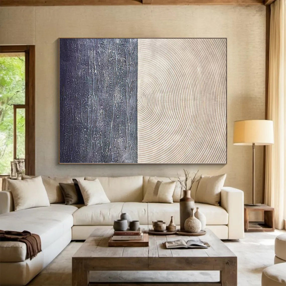 Monumental Custom Abstract Painting for Sunroom Skylight Ceiling Panels