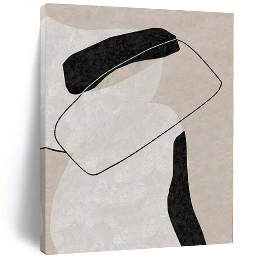 Dramatic Hand-Painted Abstract Canvas for Living Room Media Walls